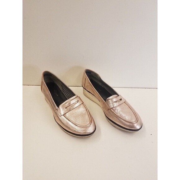 Robert Clergerie Valerie Sz 8 Metallic Pink Leather Loafers Slip On Shoes - Picture 1 of 12